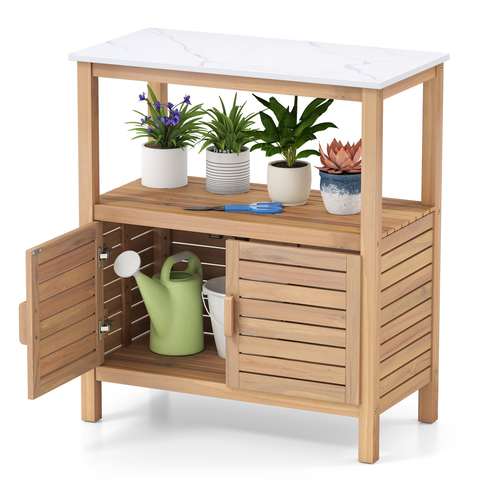 Outdoor Acacia Wood Garden Potting Station
