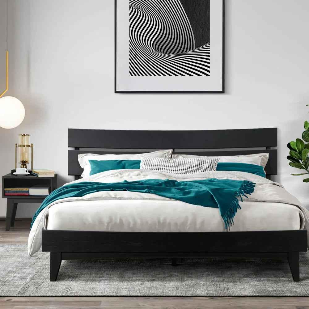 Aurora Acacia Bed Frame & Nightstand Set - 2 Finishes
