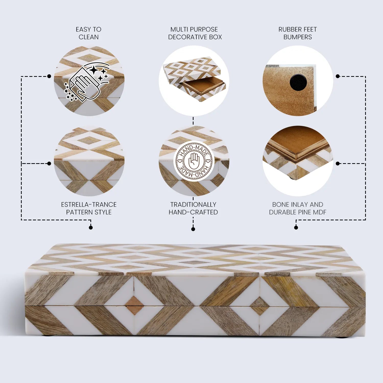 Marquet Array Wood & Resin Inlay Handcrafted Decorative Boxes