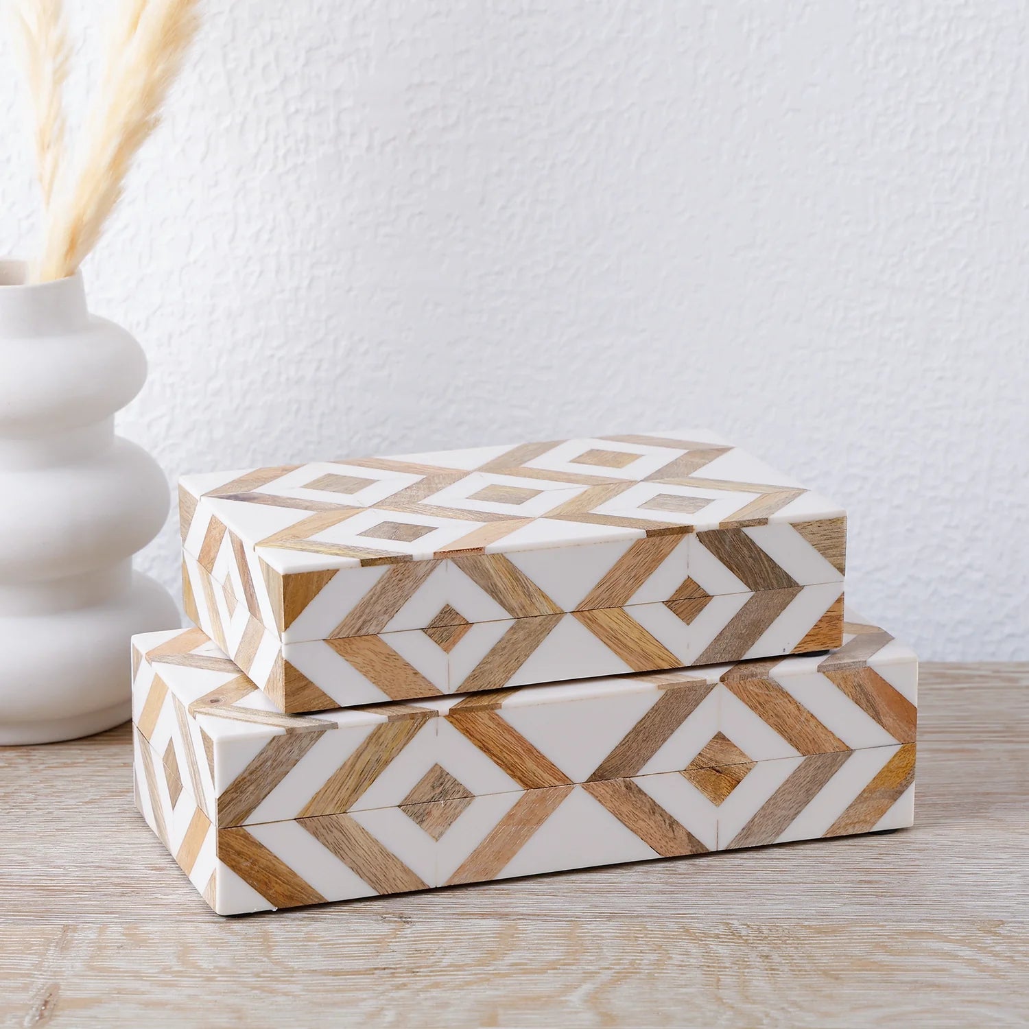 Marquet Array Wood & Resin Inlay Handcrafted Decorative Boxes