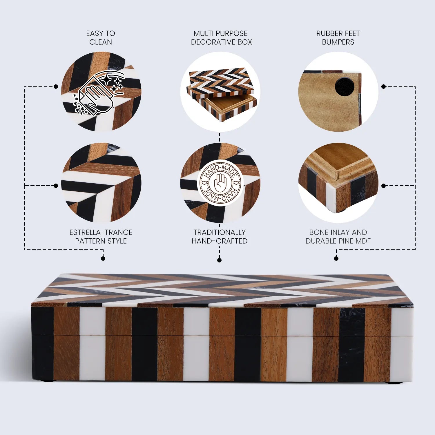 Marquet Cosmo Wood & Resin Inlay Decorative Boxes
