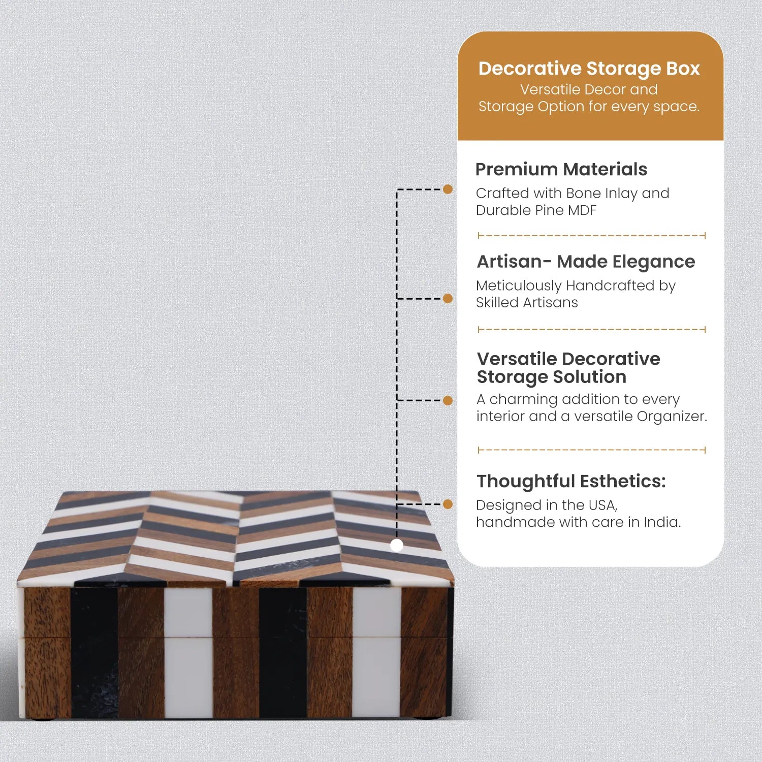 Marquet Cosmo Wood & Resin Inlay Decorative Boxes