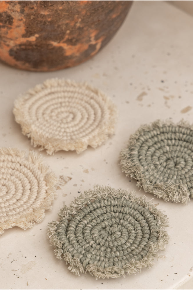 Natural Mixed Coaster Sets - 3 Colors