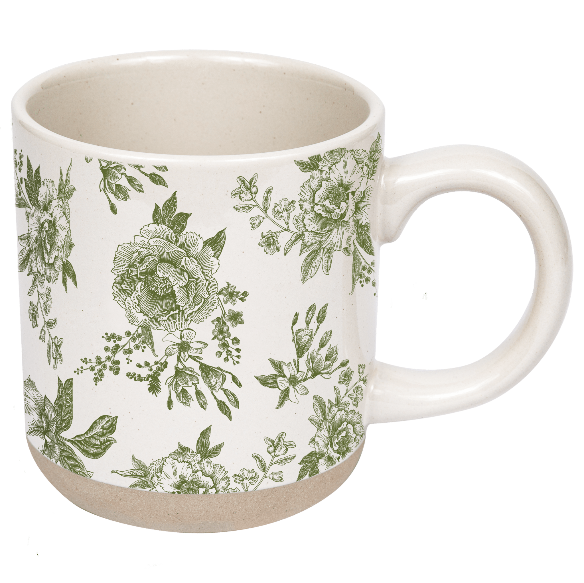 Green Delft 14 oz Stoneware Coffee Mug