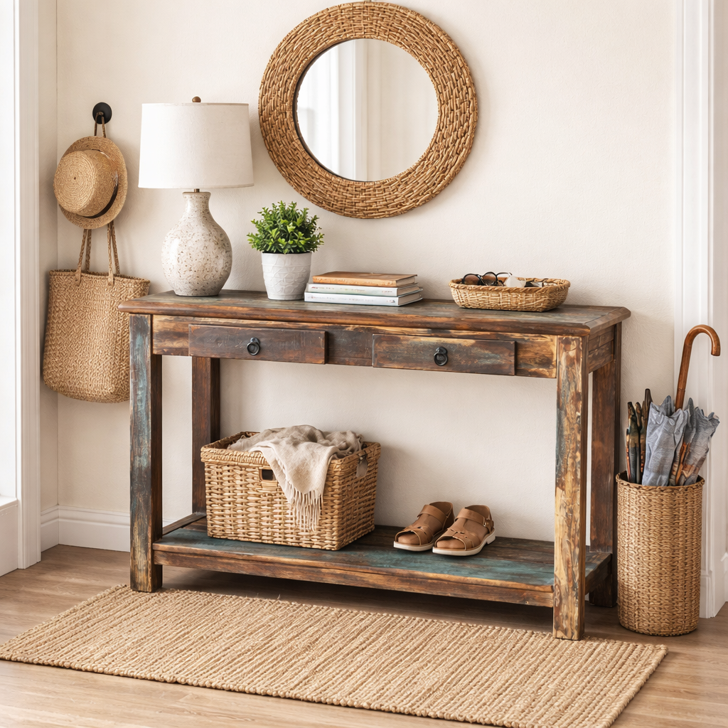 Timbergirl Old Reclaimed Wood Console Table