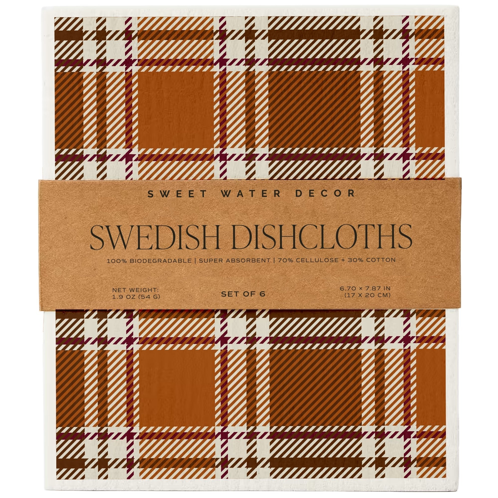 Fall Pattern Swedish Dishcloths - Set of 6