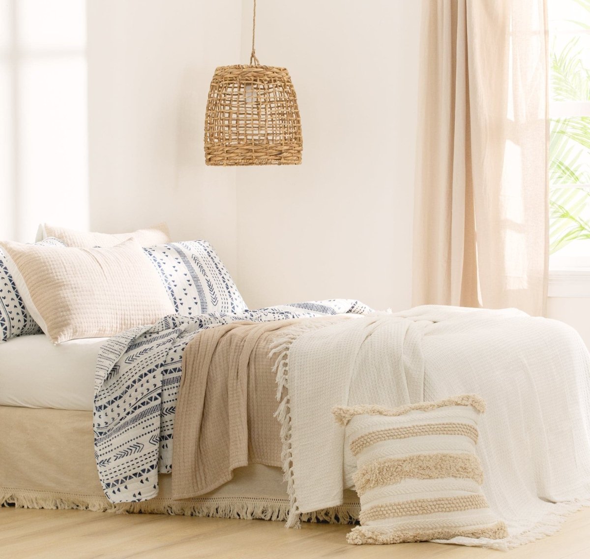 Solid Kantha Pick Stitch Yarn Dyed Cotton Woven Quilt Sets - 5 Colors
