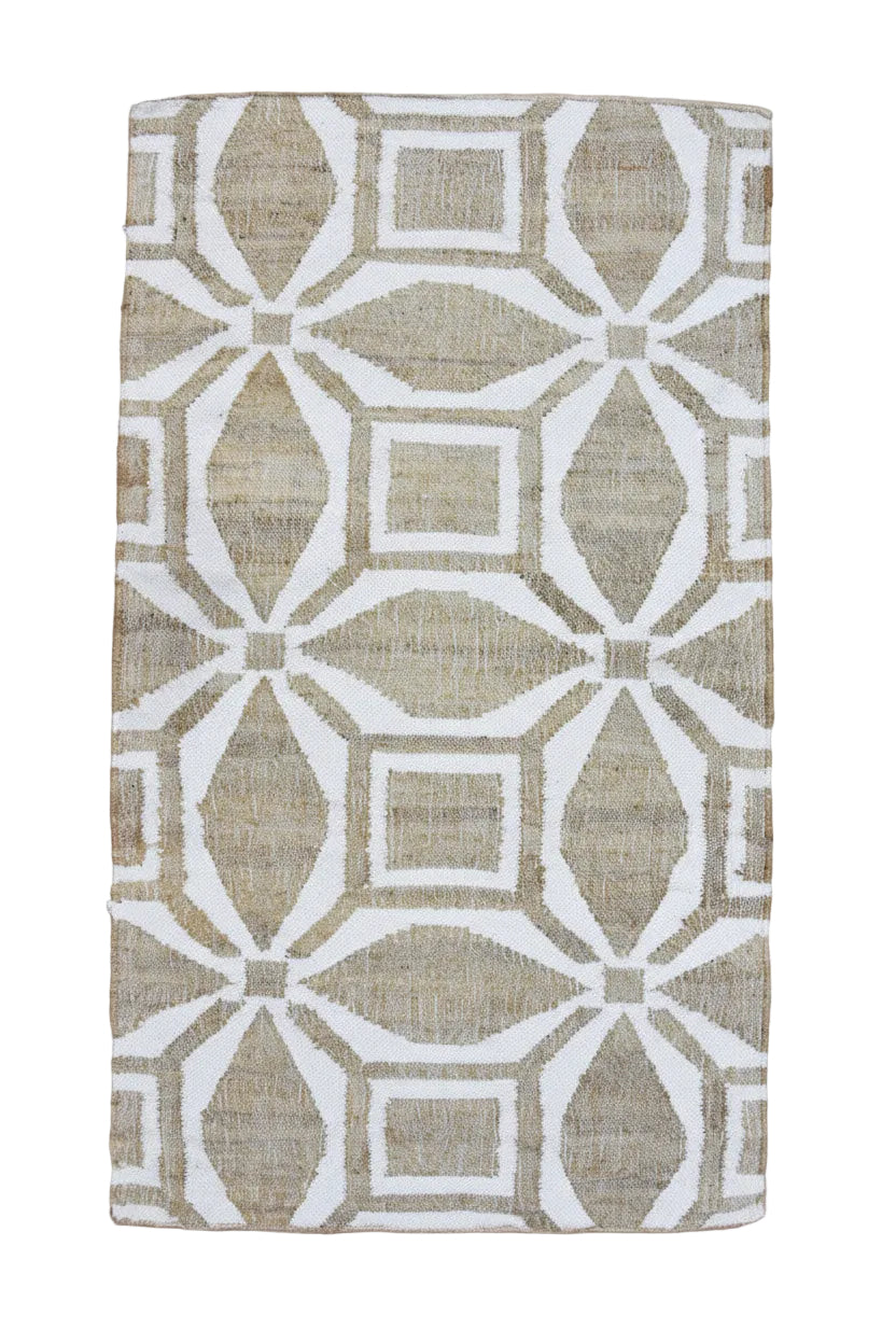 Timbergirl Geometric Cream Handmade Rug