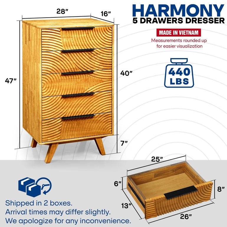Acacia Harmony Dresser in Multiple Finishes