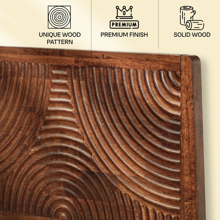 Harmony Acacia Solid Wood Platform Bed Frame in Caramel, Natural Oak, Walnut