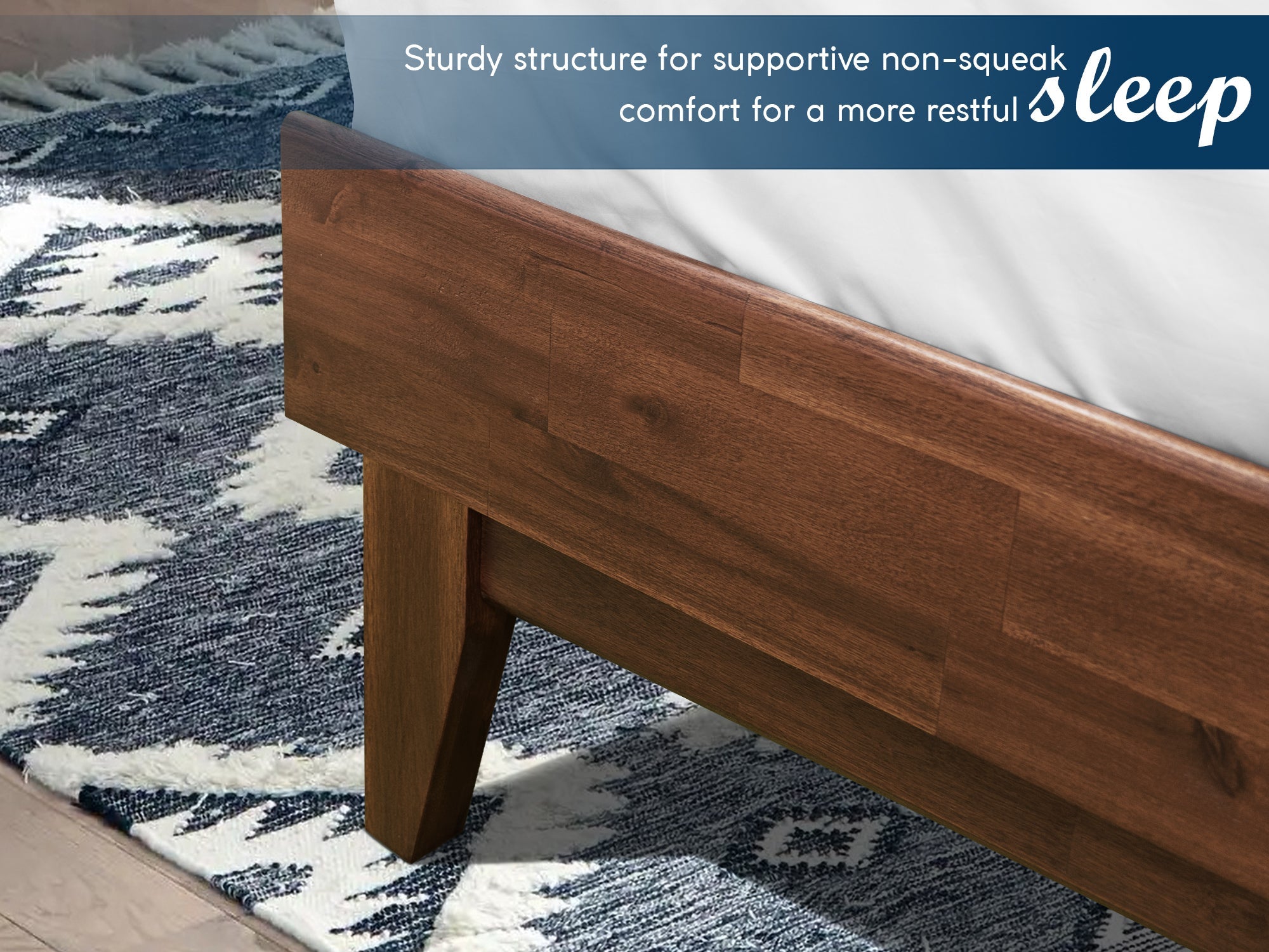 Aurora Acacia Bed Frame & Nightstand Set - 2 Finishes