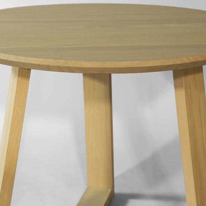 48 Inch Round Solid Wood Scandinavian Dining Table in Blonde