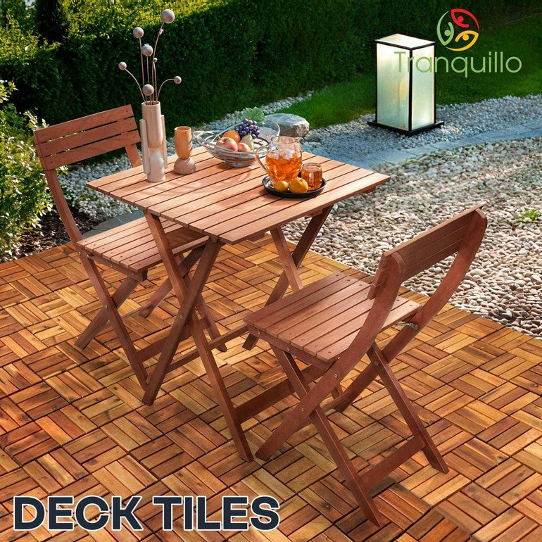 Solid Wood Deck Tiles - Box of 10, 2 Colors