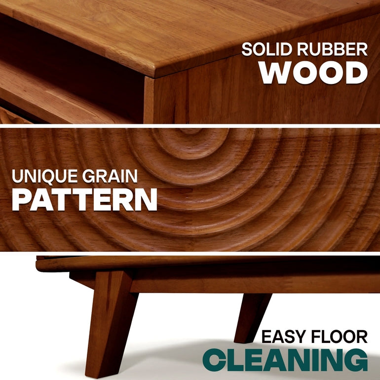 Harmony Solid Acacia Coffee Table with Drawers & Open Storage - 3 Colors