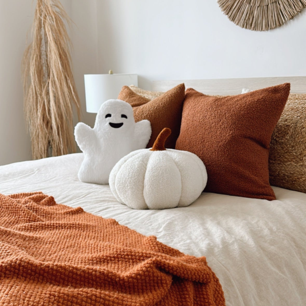Jumbo Sherpa Cream Pumpkin Pillow