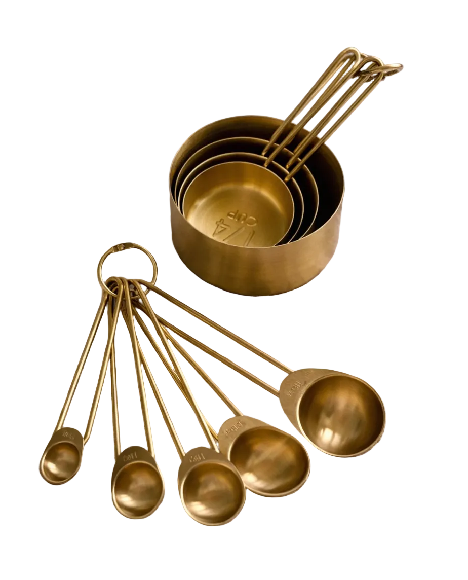 Solid Gold Measuring Cups & Spoons, Set of 9