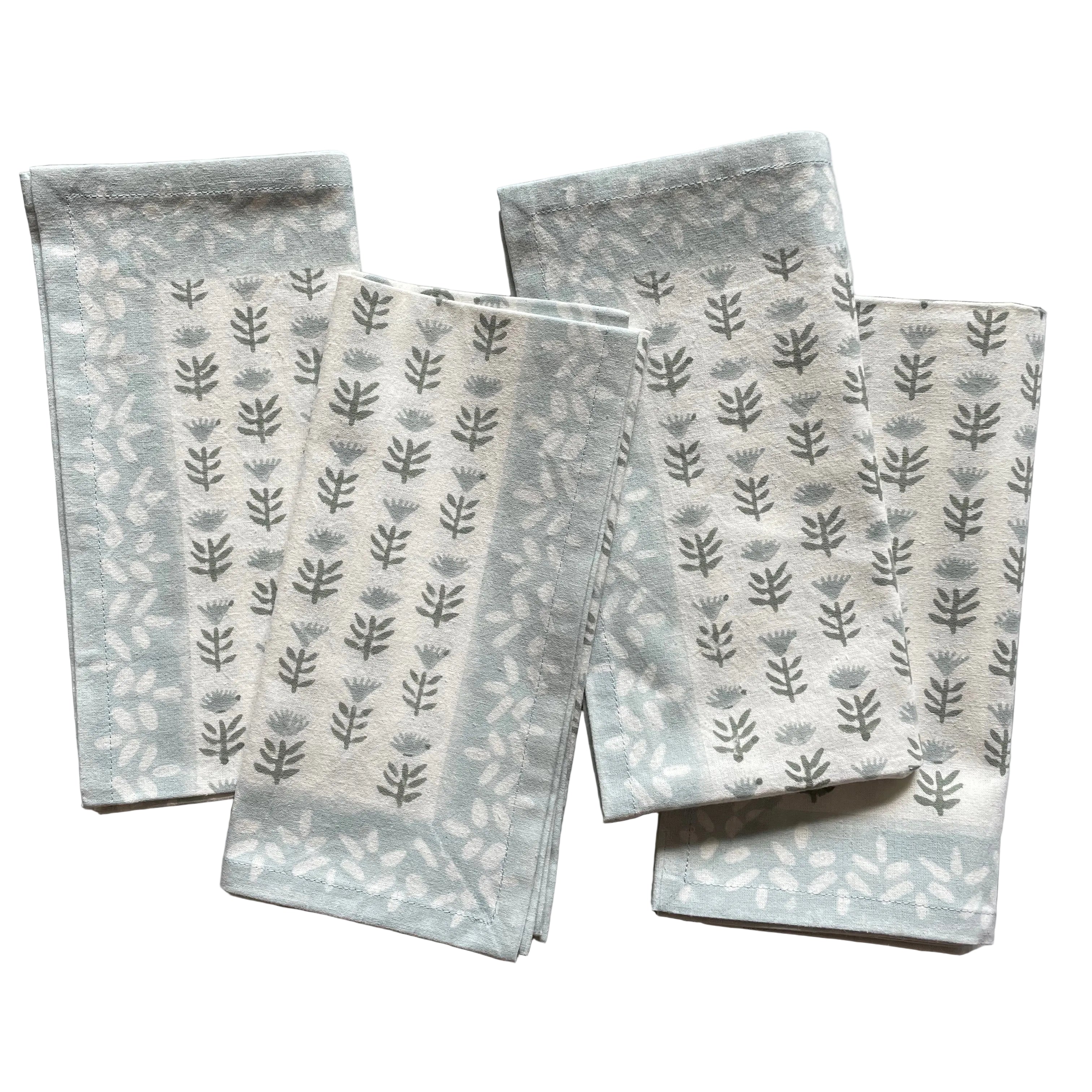 Claire Blockprint Dinner Napkin in Serene - Set of 4