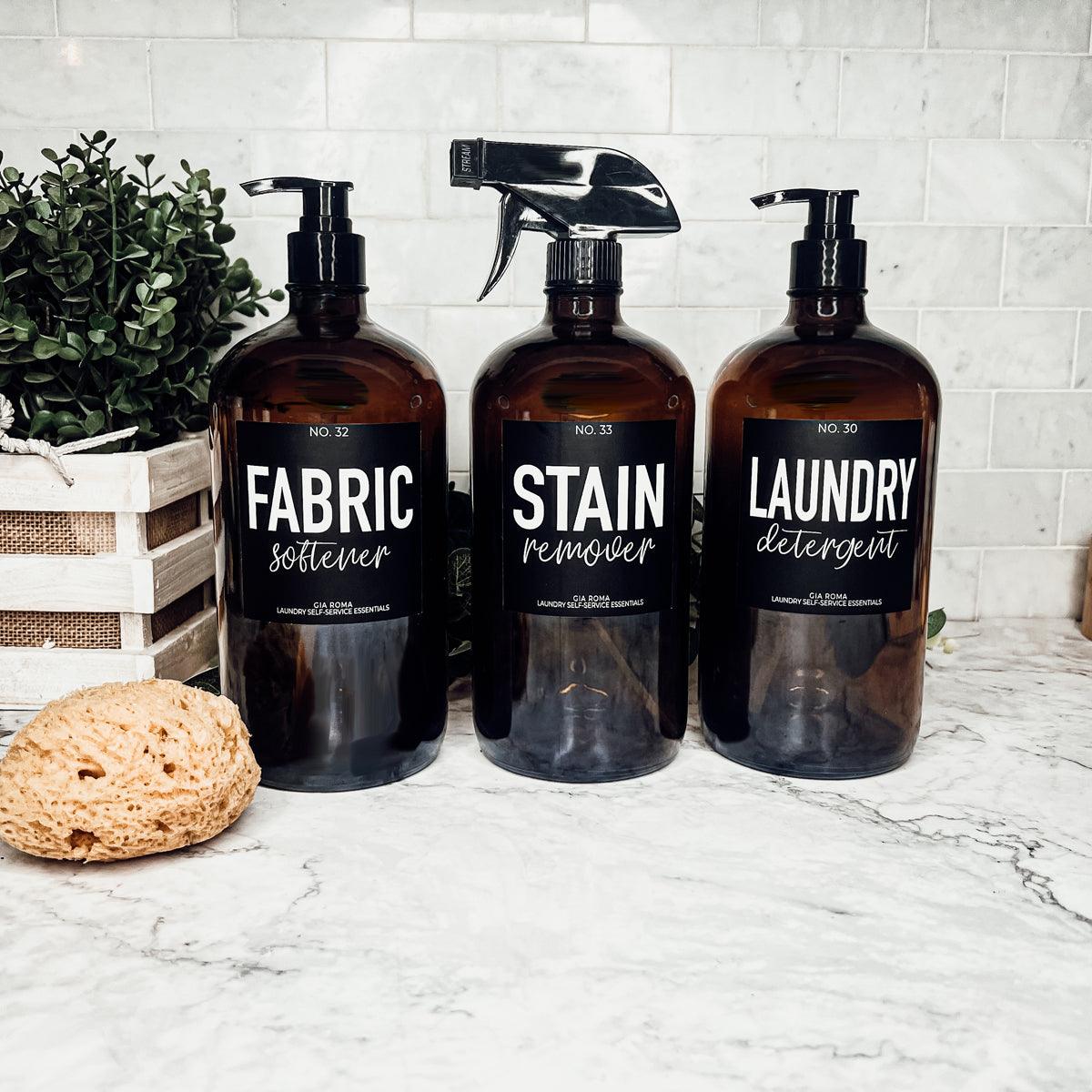 32oz Glass Bottles with Customized Labels - Amber
