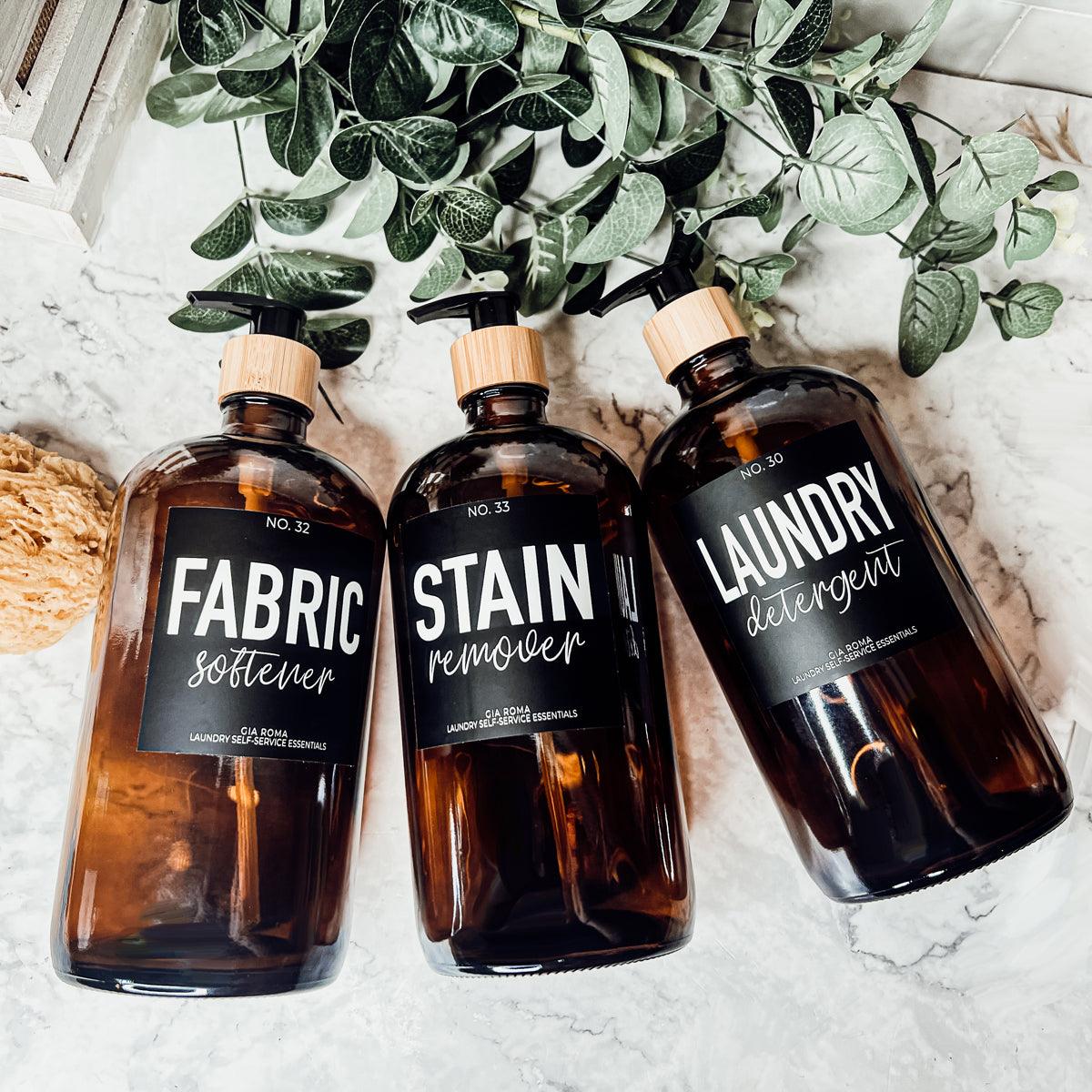 32oz Glass Bottles with Customized Labels - Amber
