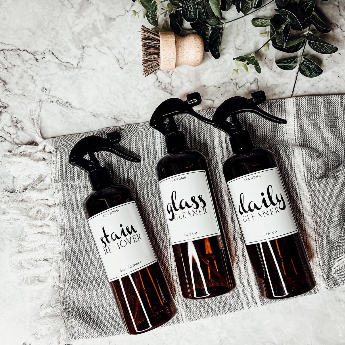 16oz Plastic Cleaning Bottles with Customized Labels