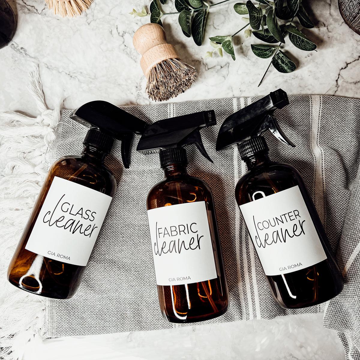 16oz Glass Cleaning Bottles with Customized Labels