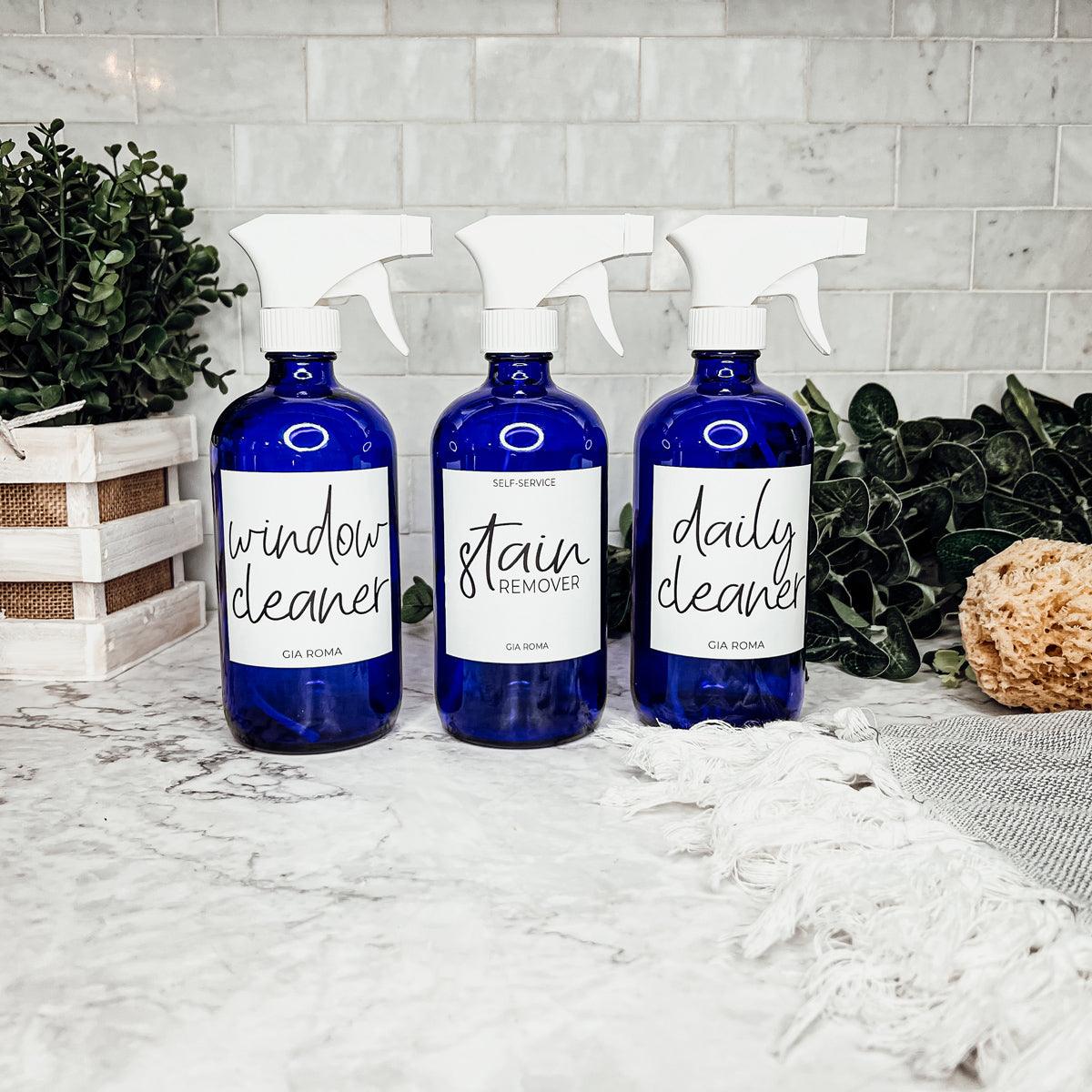 16oz Glass Cleaning Bottles with Customized Labels