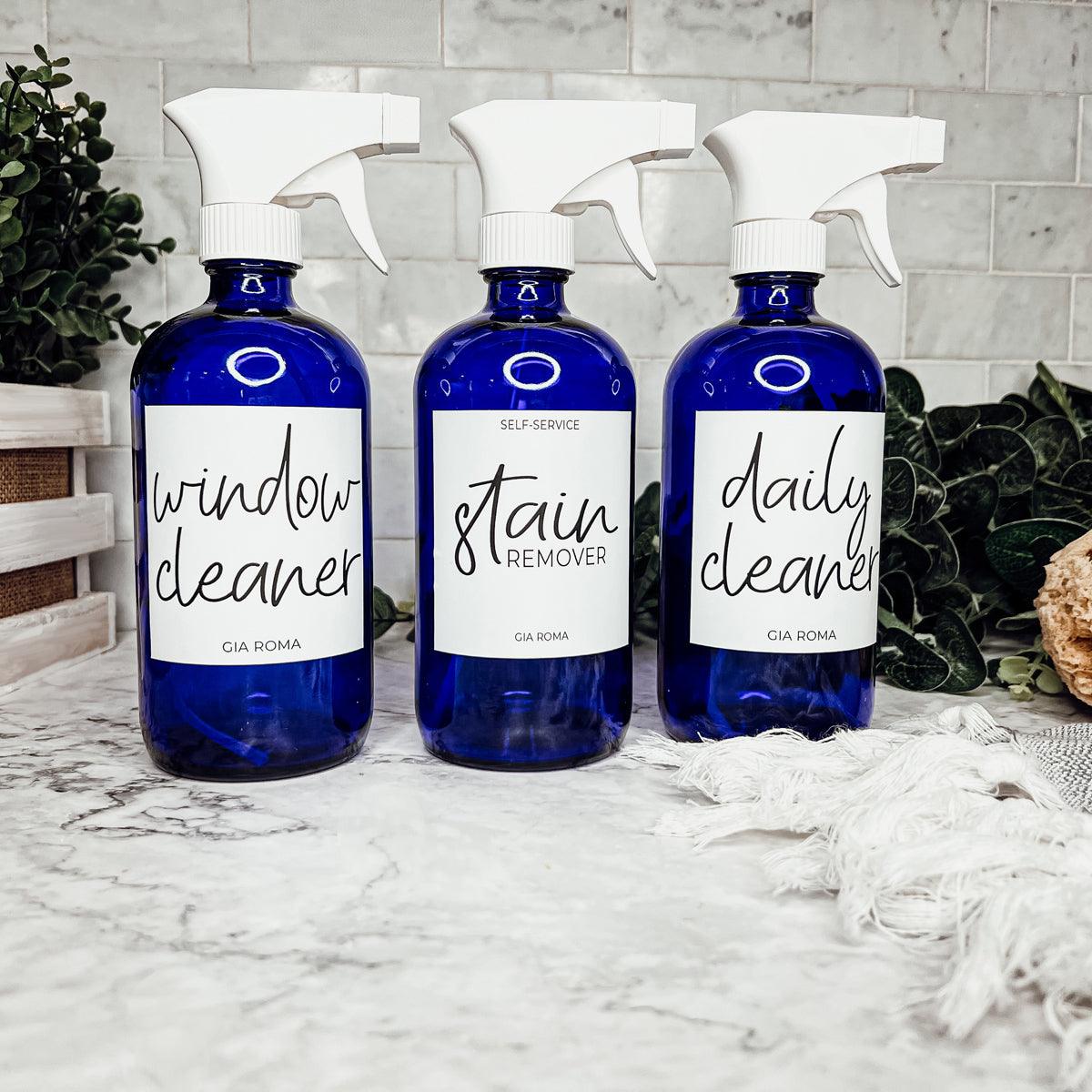16oz Glass Cleaning Bottles with Customized Labels