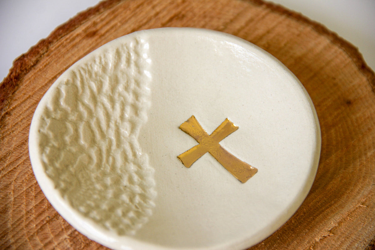Gold Cross Ring Dish