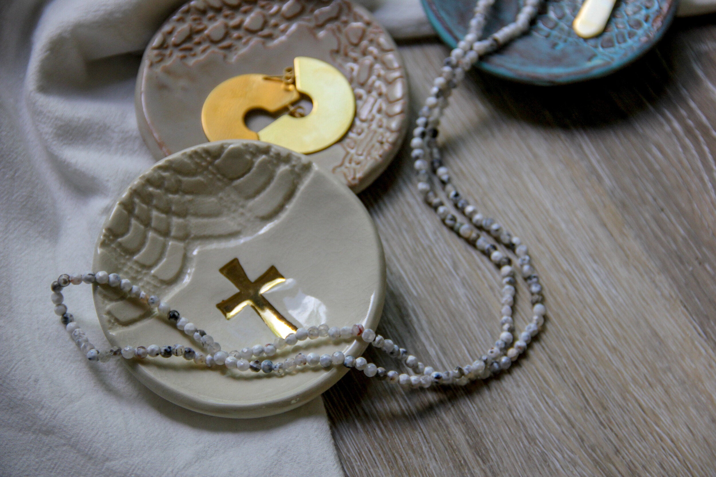 Gold Cross Ring Dish