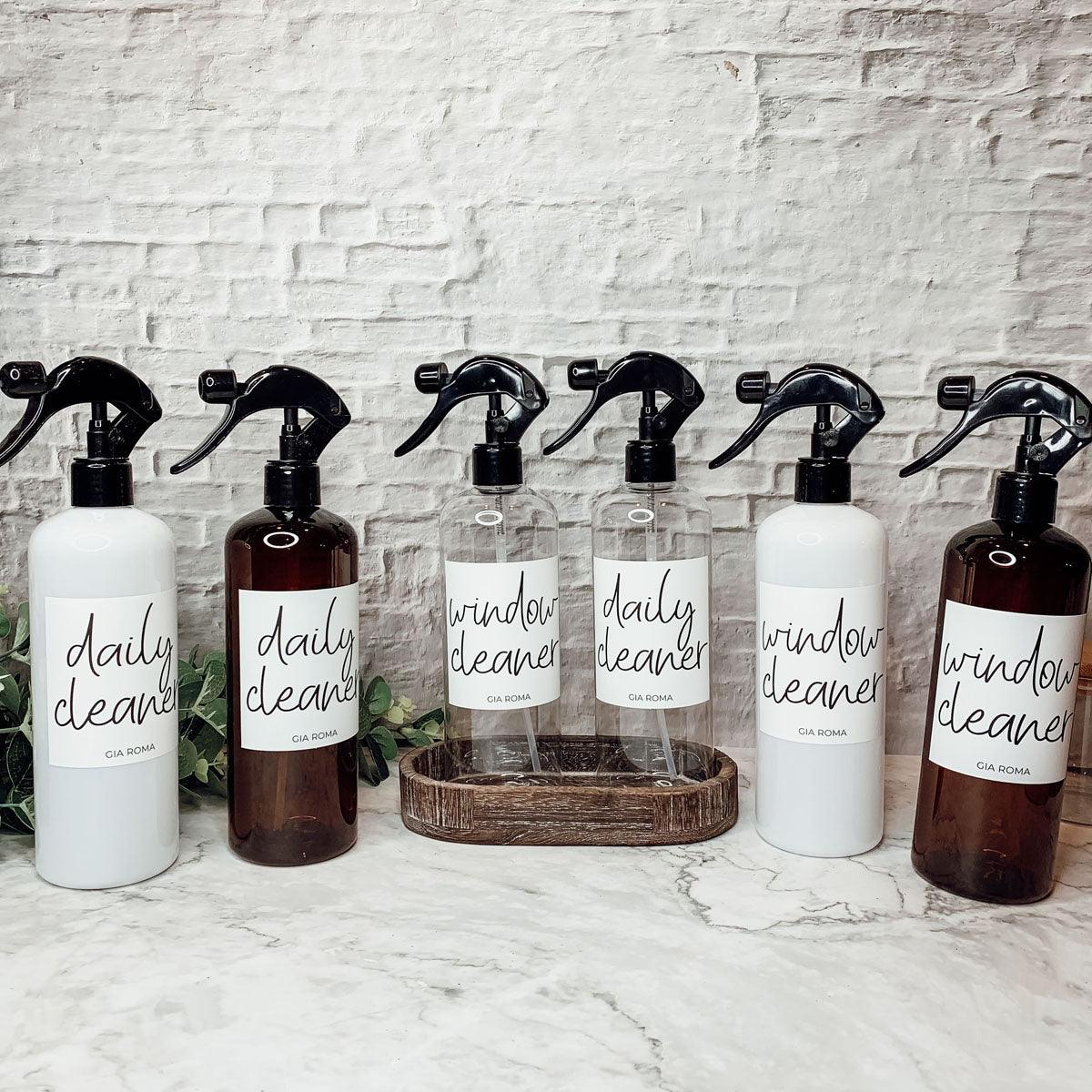 16oz Plastic Cleaning Bottles with Customized Labels