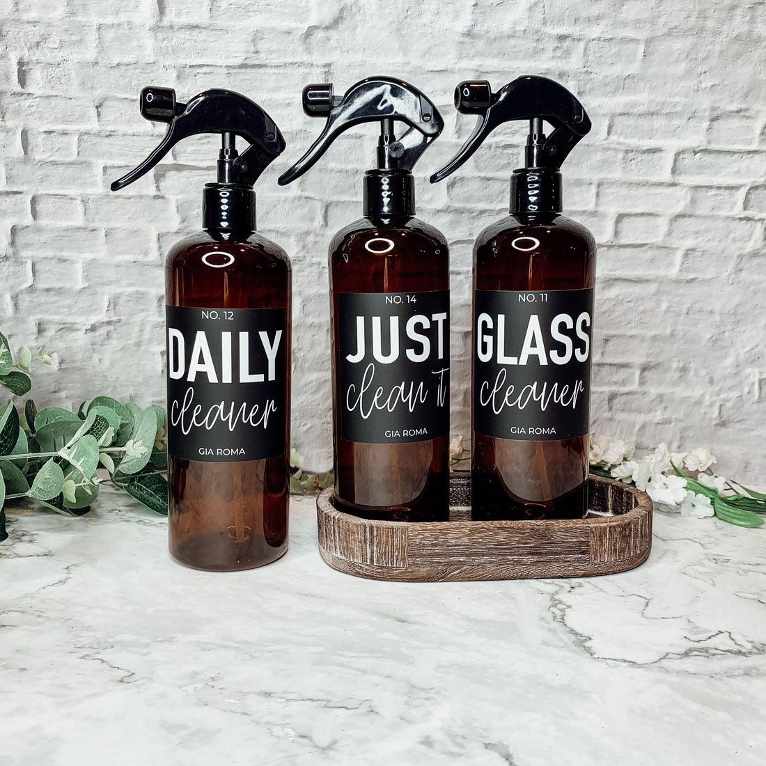 16oz Plastic Cleaning Bottles with Customized Labels