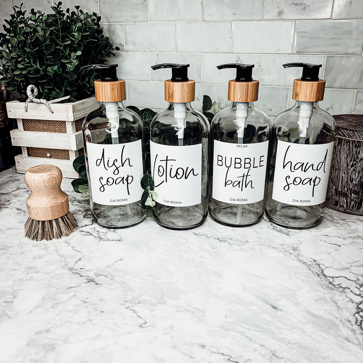 16oz Glass Bottles - Clear/White Label