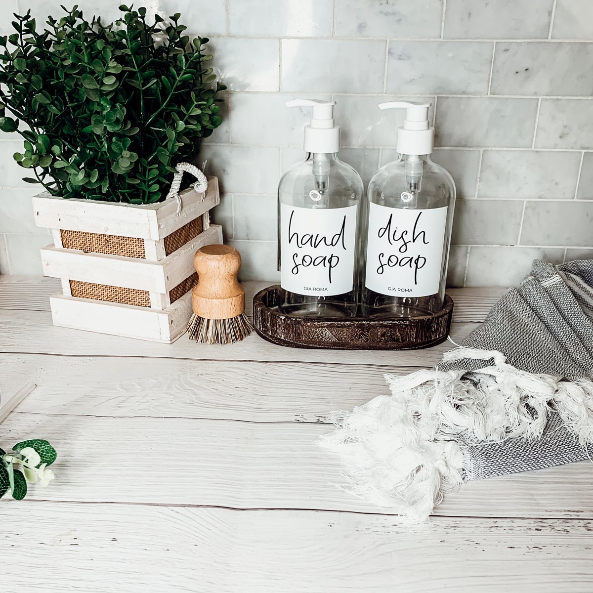 16oz Glass Bottles - Clear/White Label