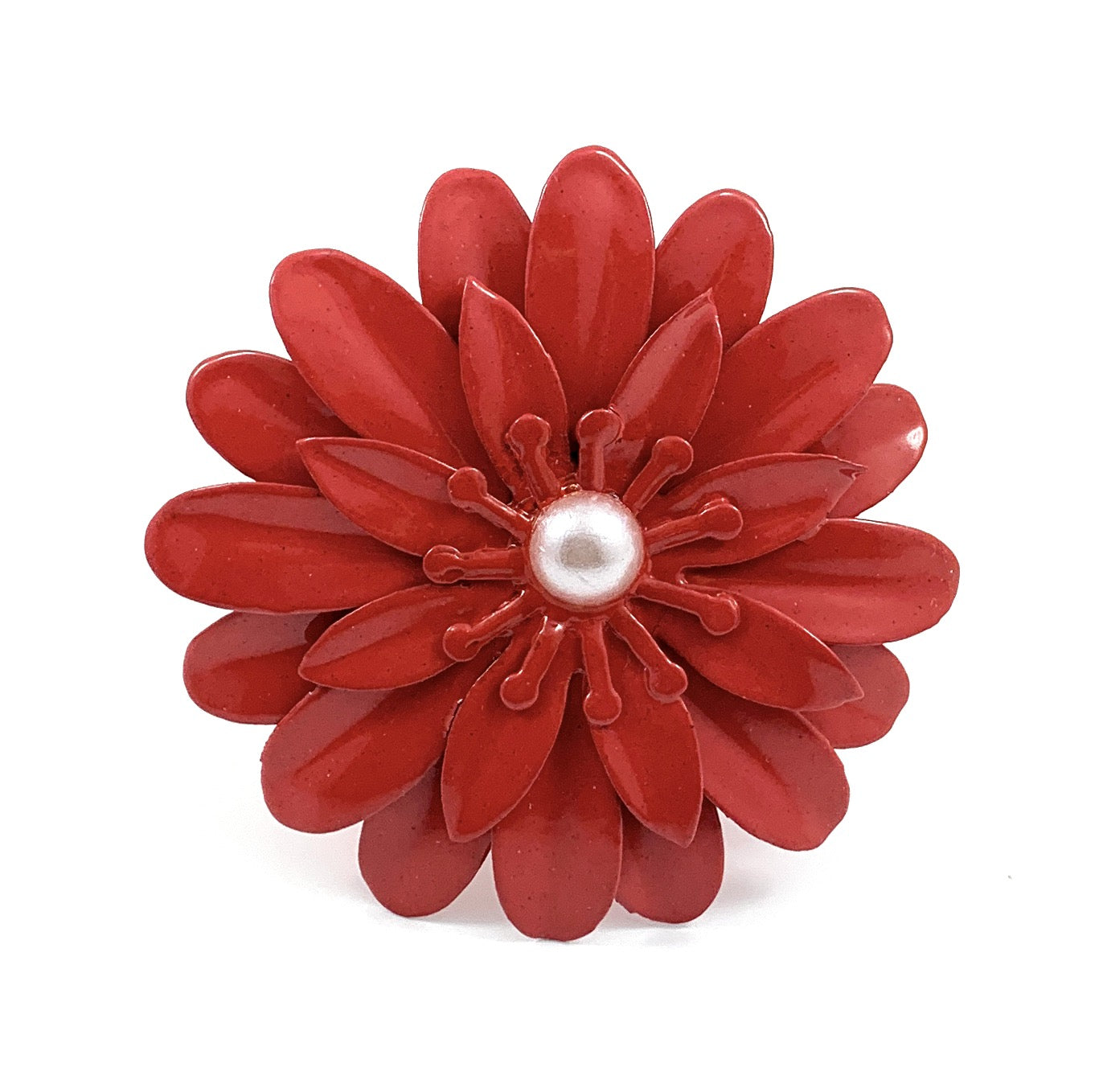 set of 4 Red Floral Napkin Rings