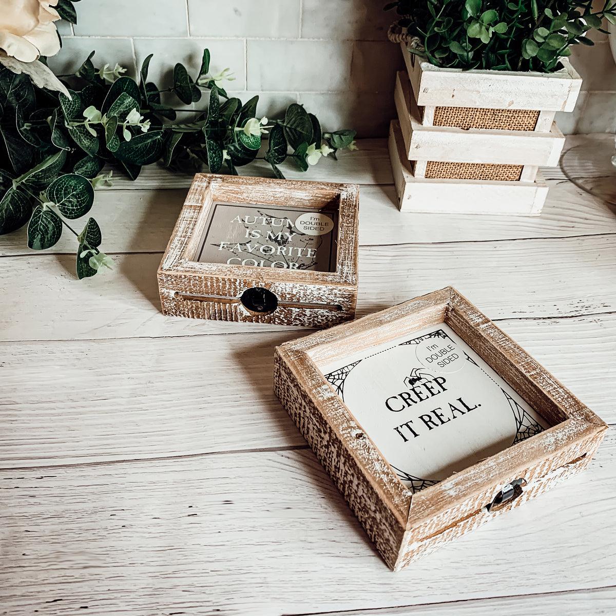 Creep + Autumn | Double-Sided Wood Sign