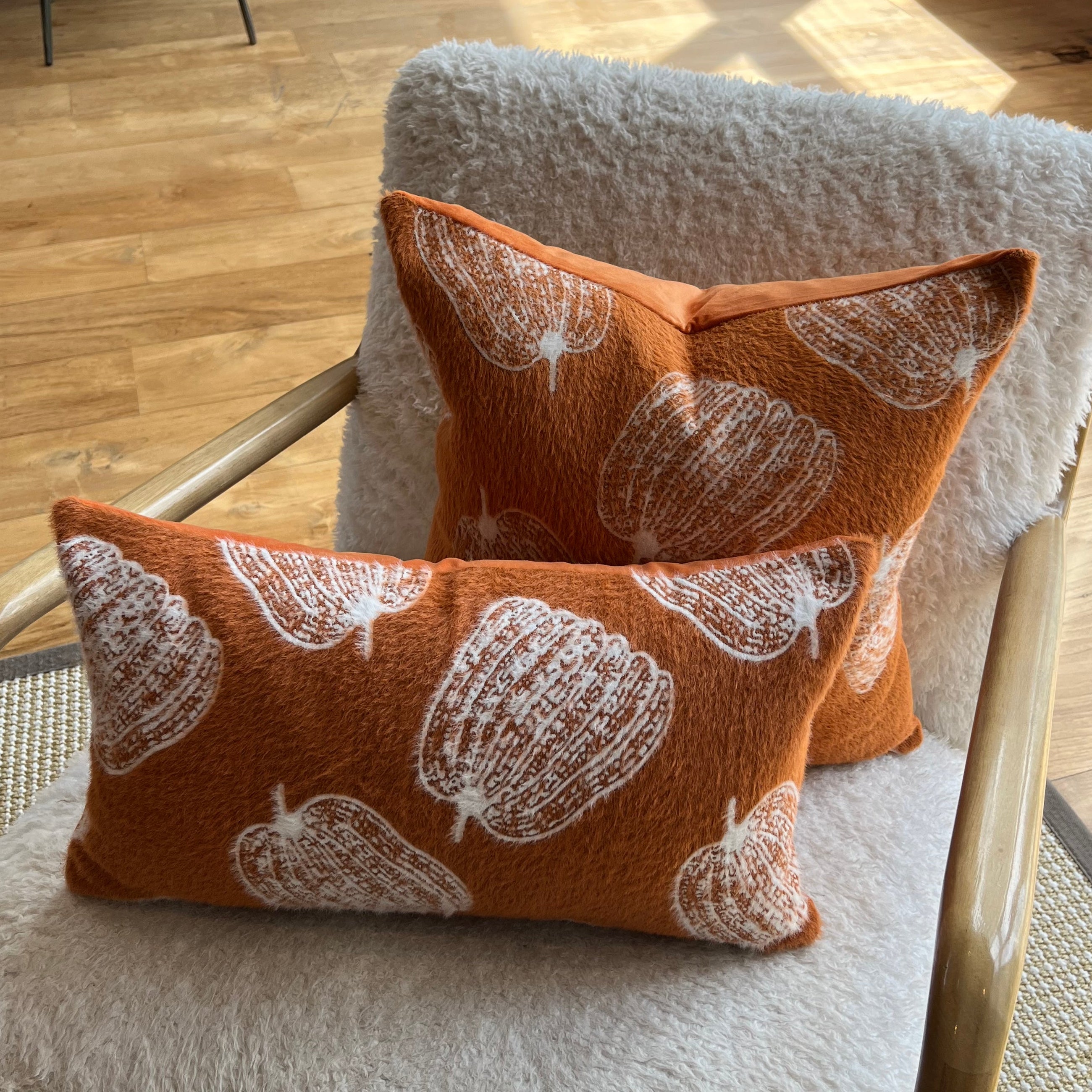 Burnt Orange Pumpkin Lumbar Pillow