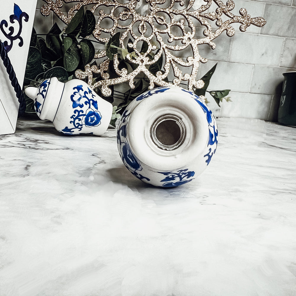 Blue and White Mini Ginger Jar Shakers