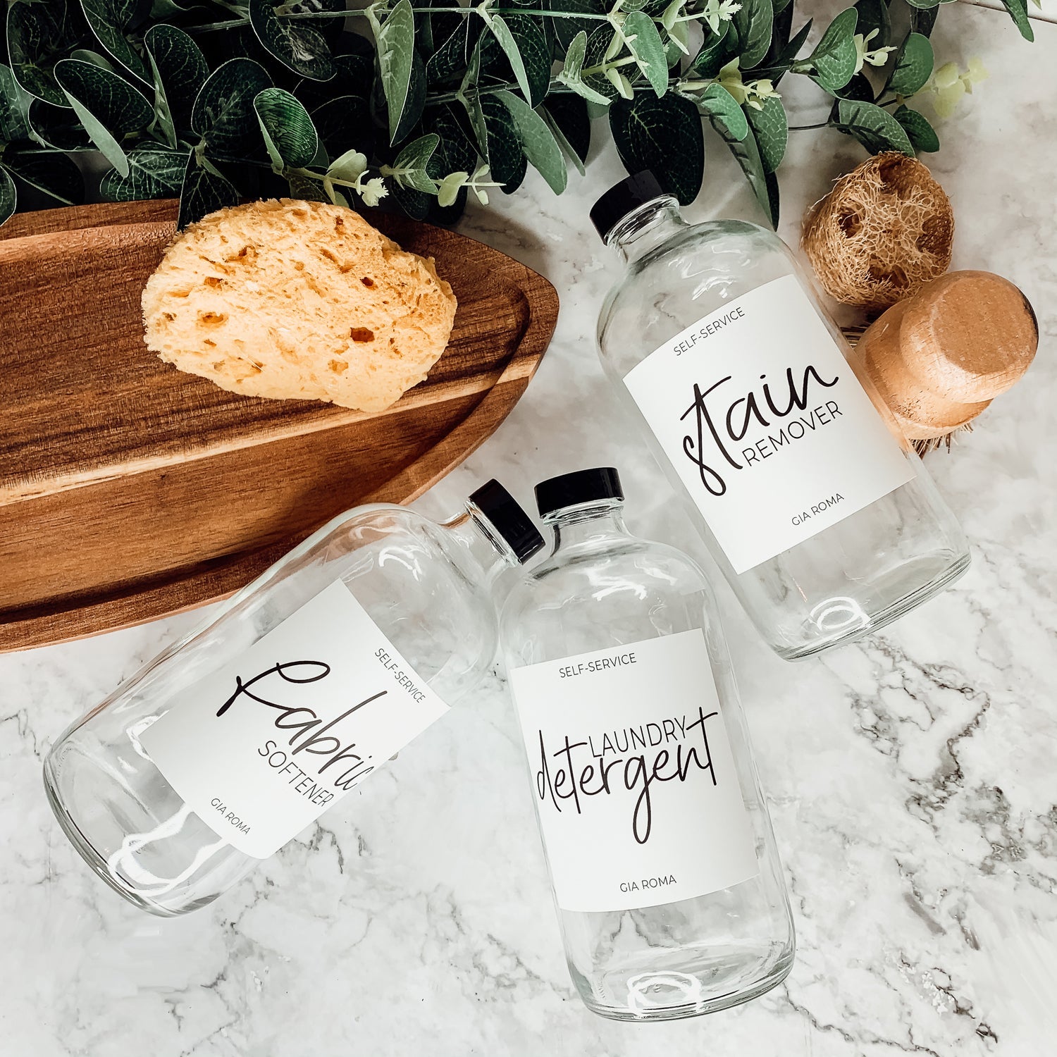 16oz Glass Bottles - Clear/White Label