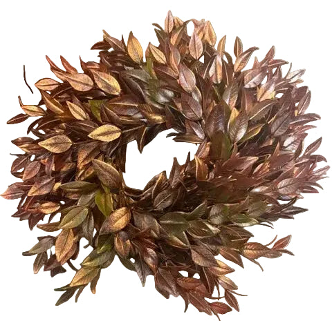 10" Golden Washed Copper & Gold Ruscus Wreath