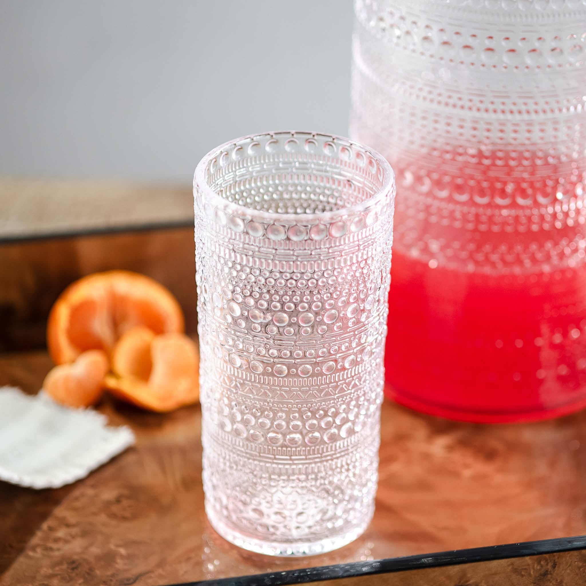 Clear Melamine Dot Drinkware Set | Complete Collection - 9 Pc Set