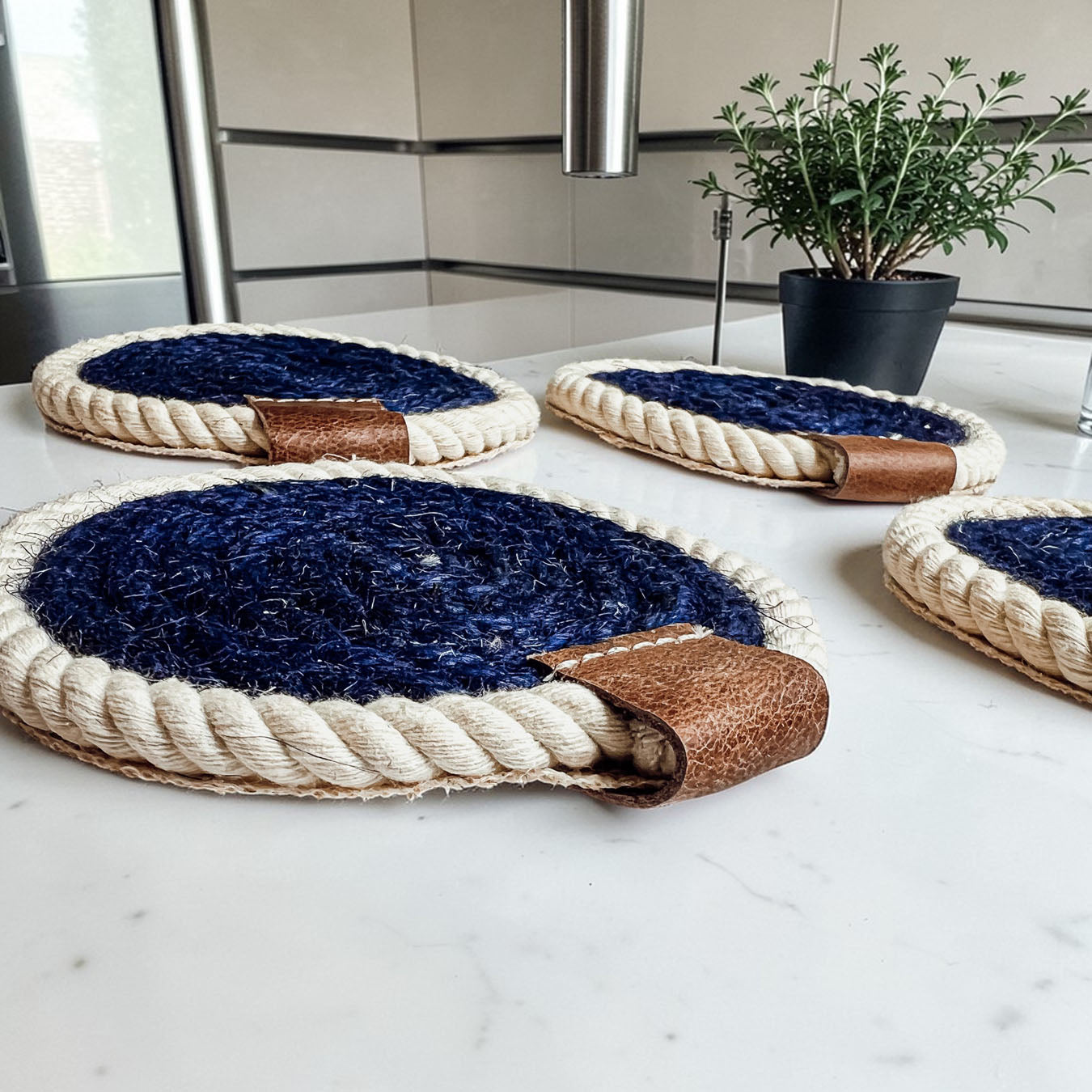 Nautical Rope Braided Coasters - Set of 4