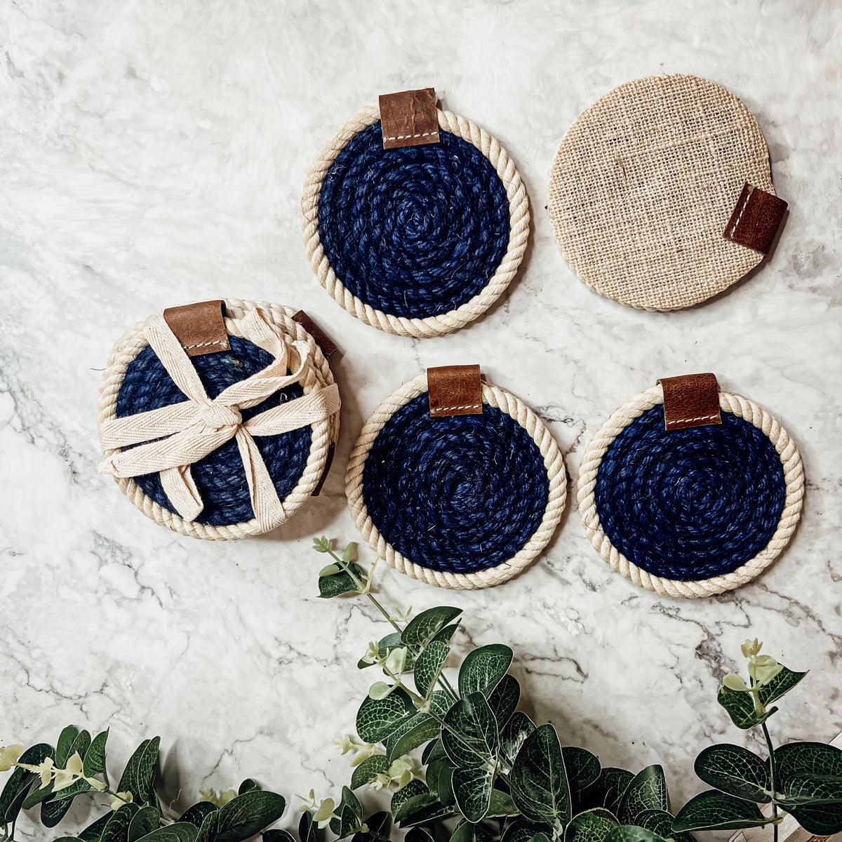 Nautical Rope Braided Coasters - Set of 4
