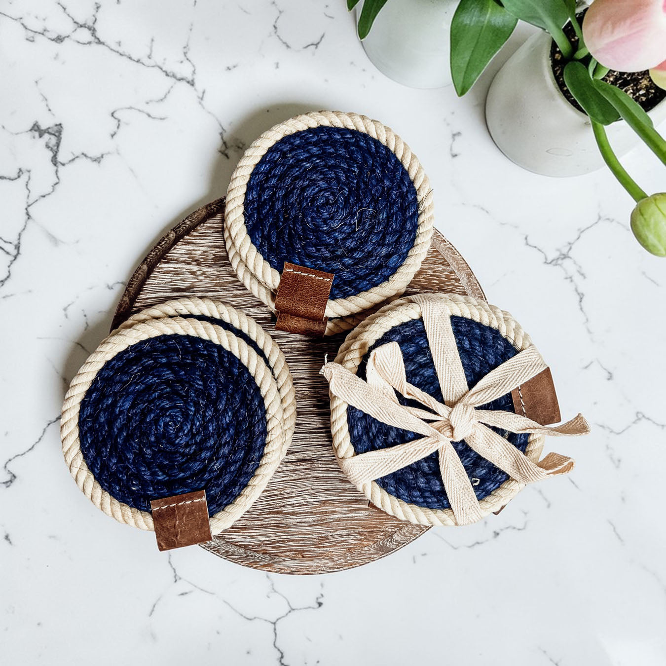 Nautical Rope Braided Coasters - Set of 4