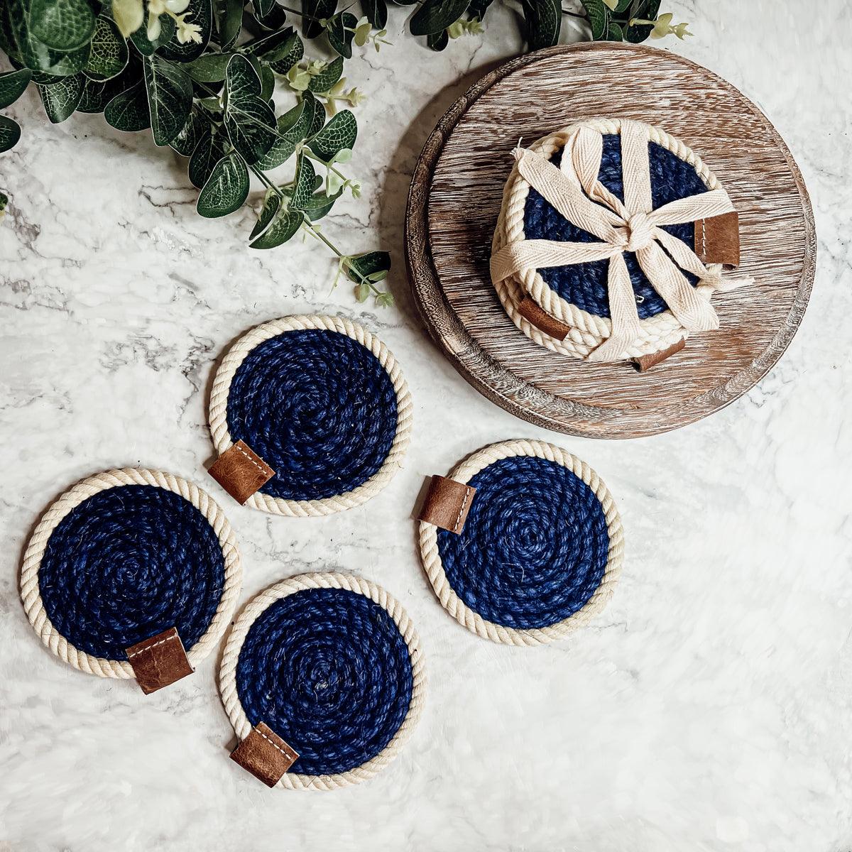 Nautical Rope Braided Coasters - Set of 4