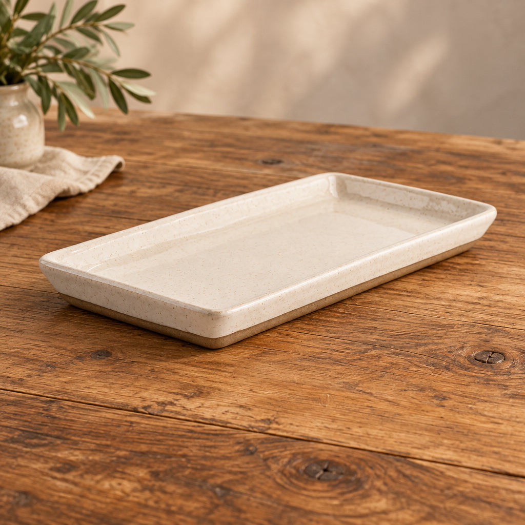 Cream Stoneware Tray