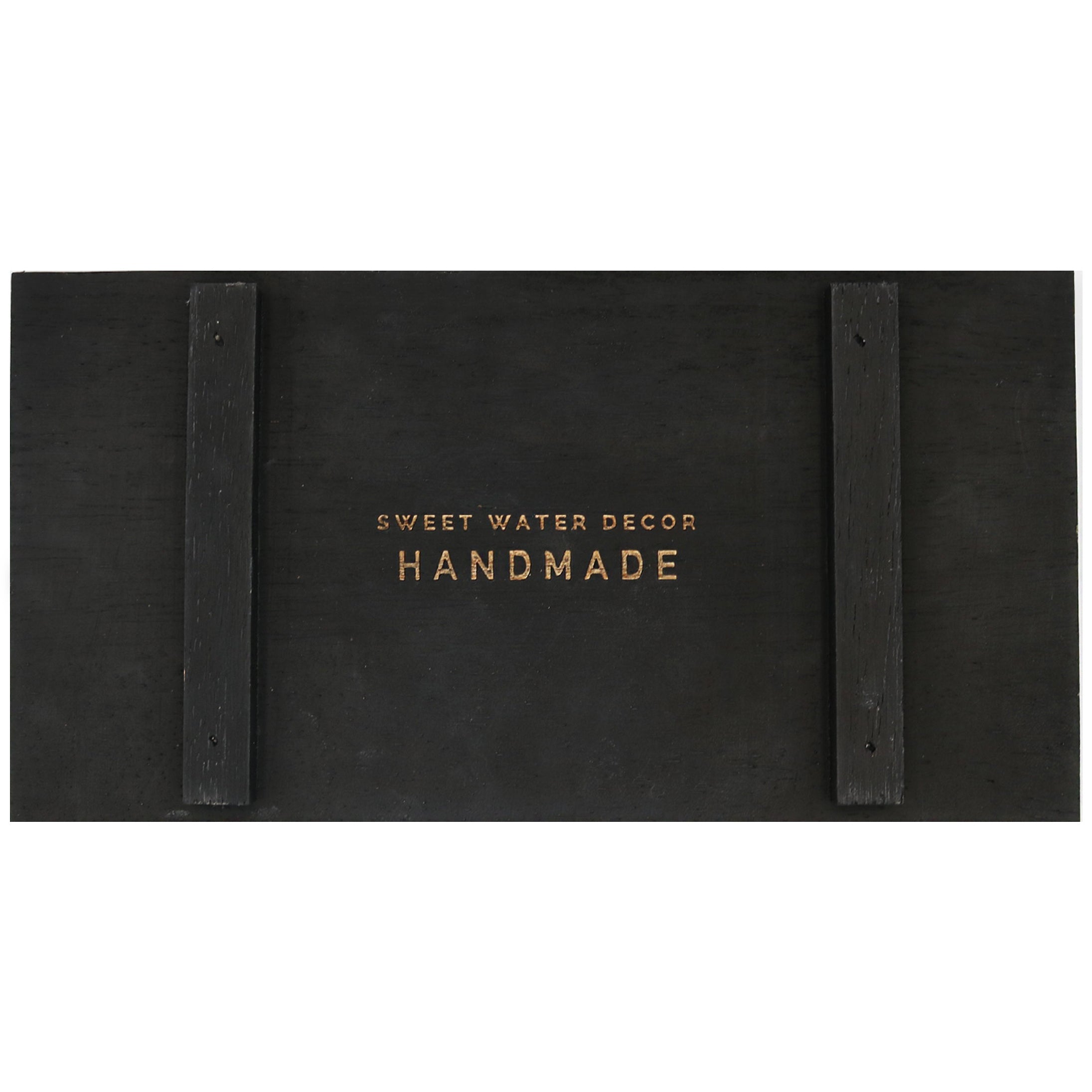 Black Rectangular Wood Tray