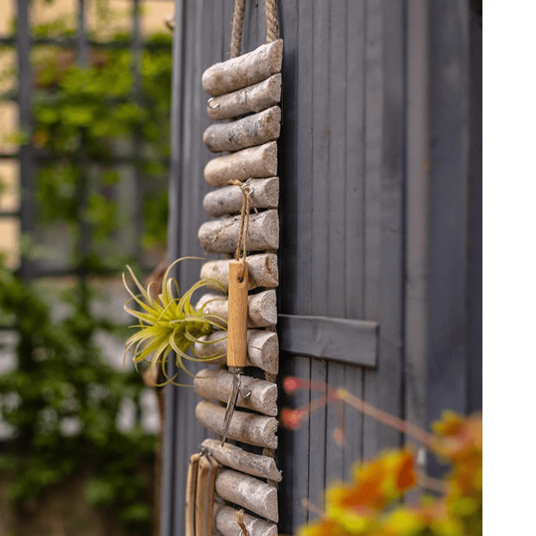 Rustic Wooden Ladder Garden Tool Organizer