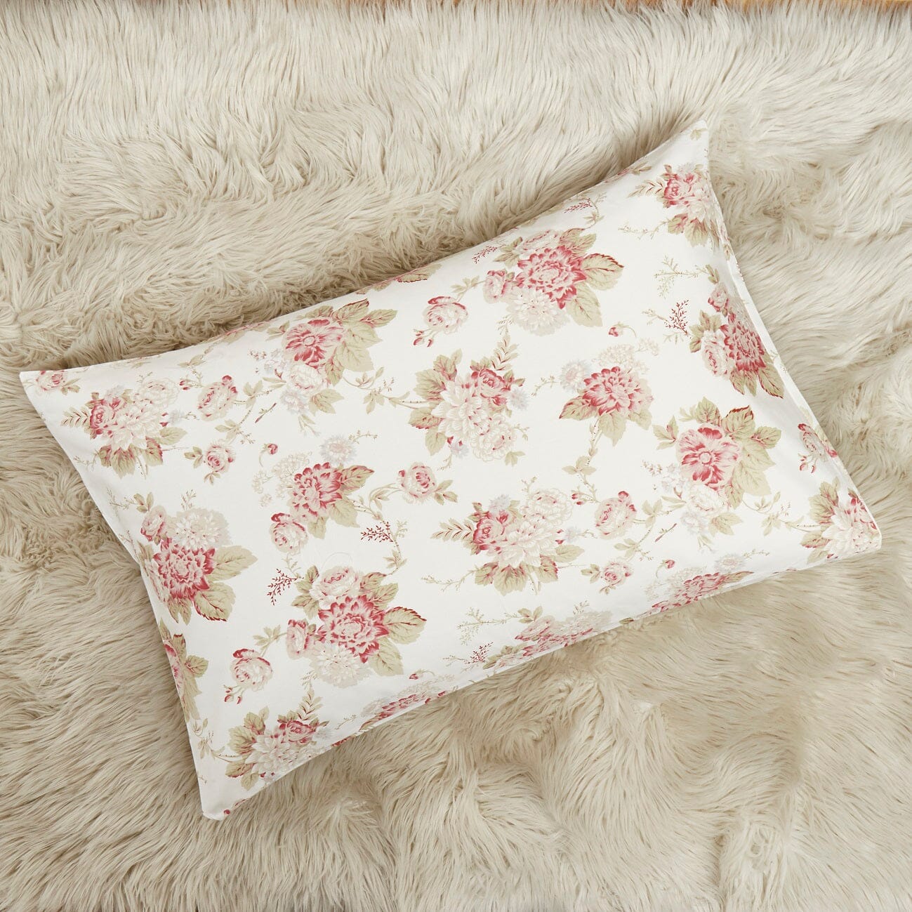 Hint of Mint Dainty Cottage Floral Cotton Fitted Sheet w/ Pillow Case