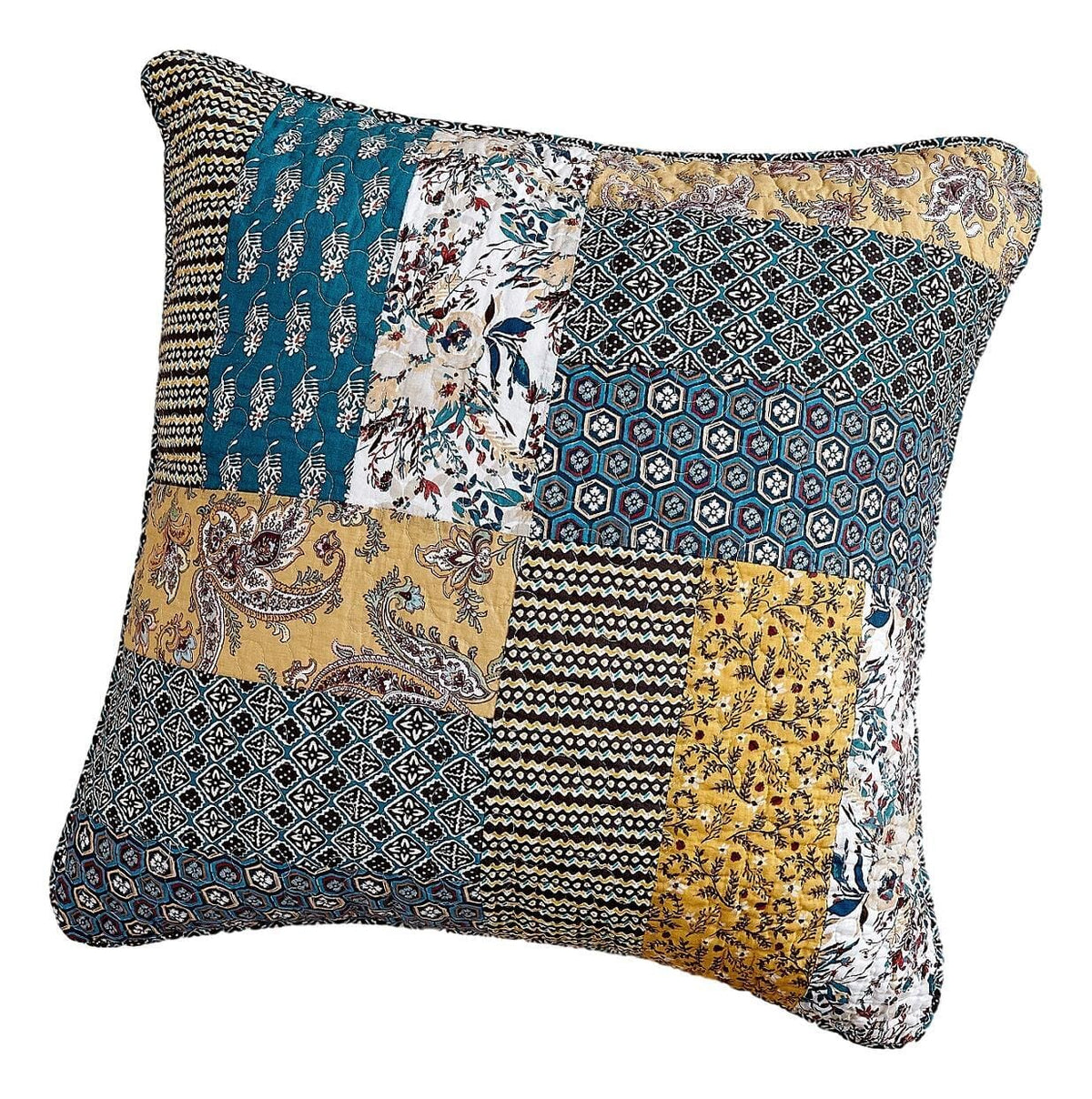DaDalogy Bedding Honey Cove Floral Patchwork Euro Pillow Sham Cover - 26" x 26"