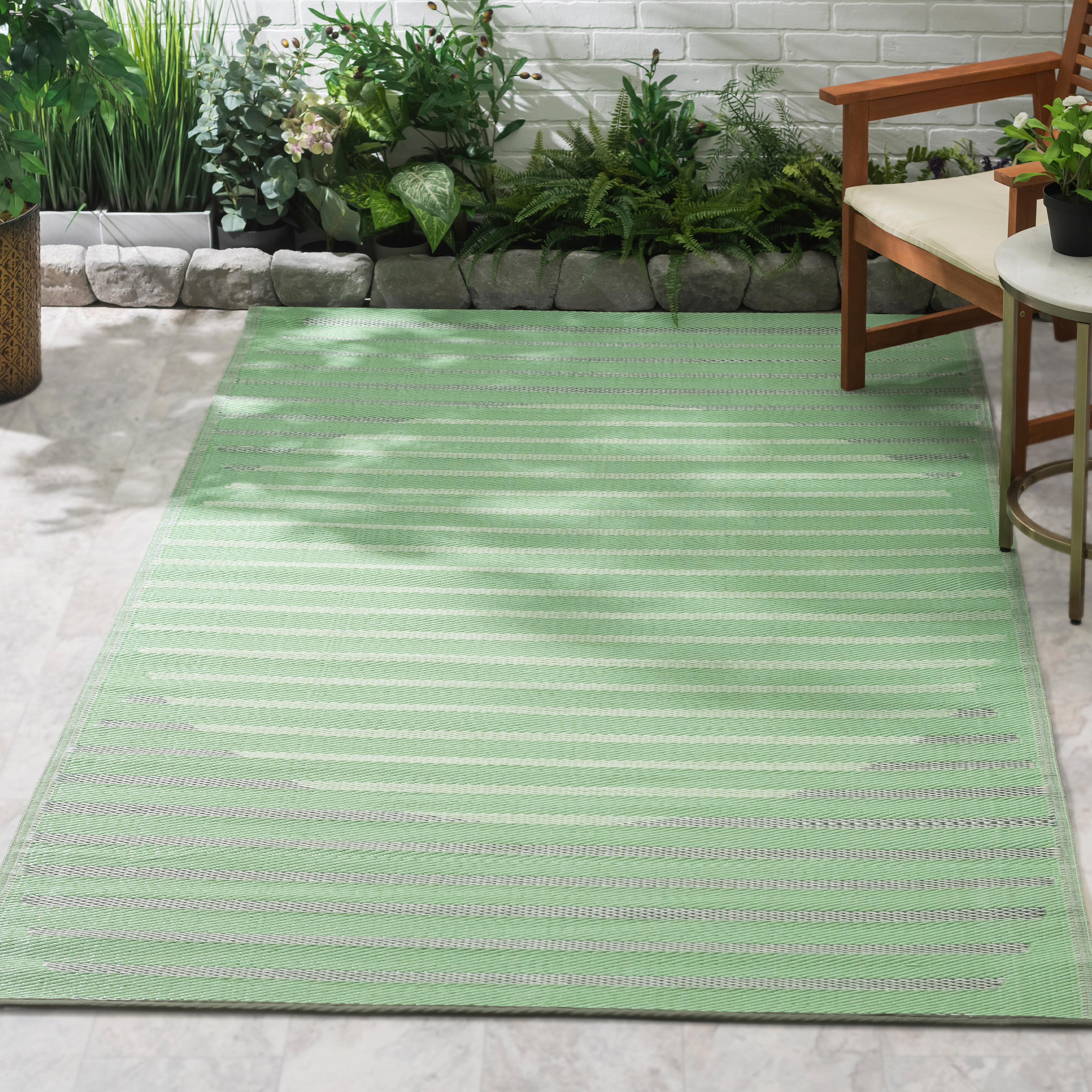 Kyoto - Green/Gray Reversible Outdoor Rug